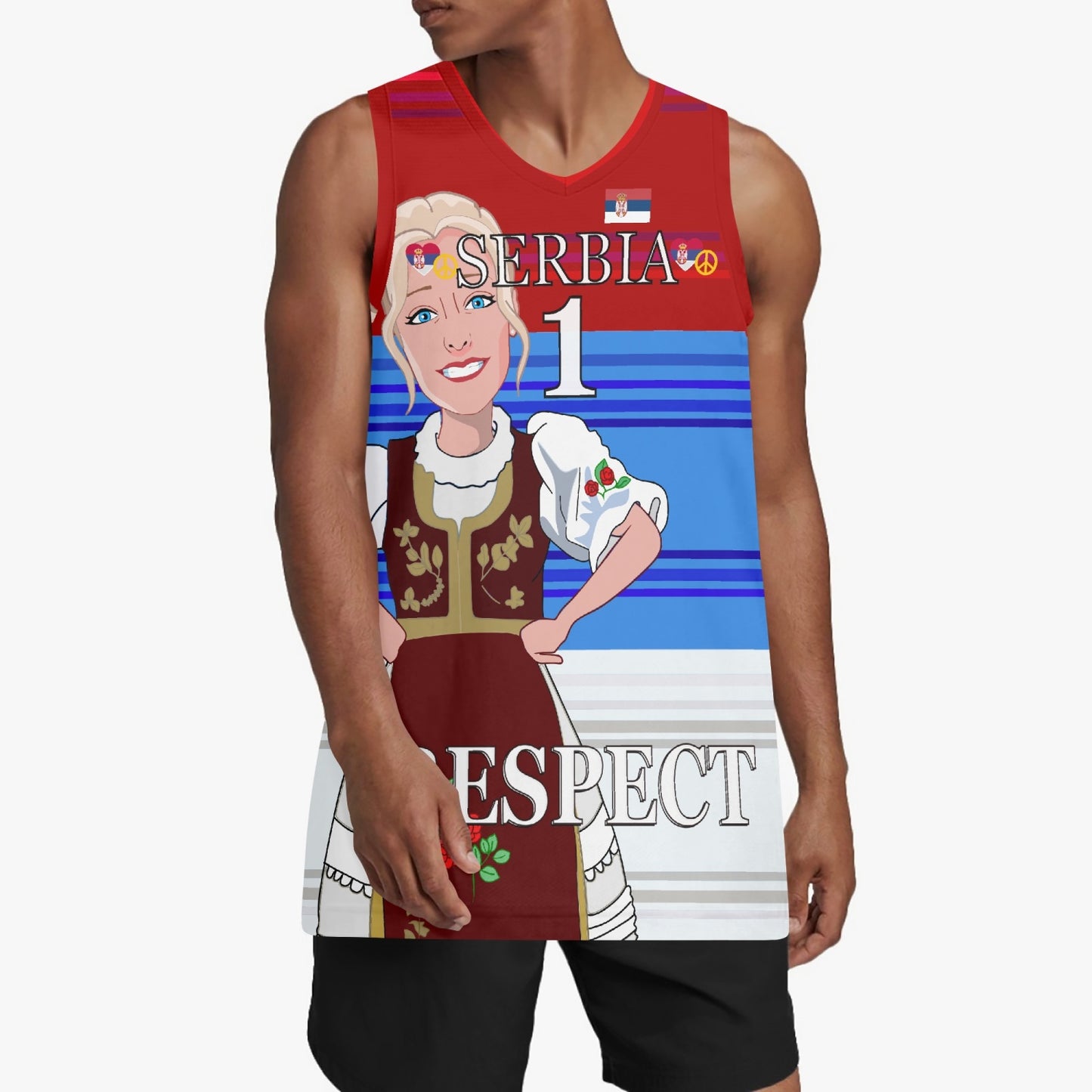 Basketball Jersey GLOBAL FREEDOM UNITED COUPLE EDITION SERBIA V1 1