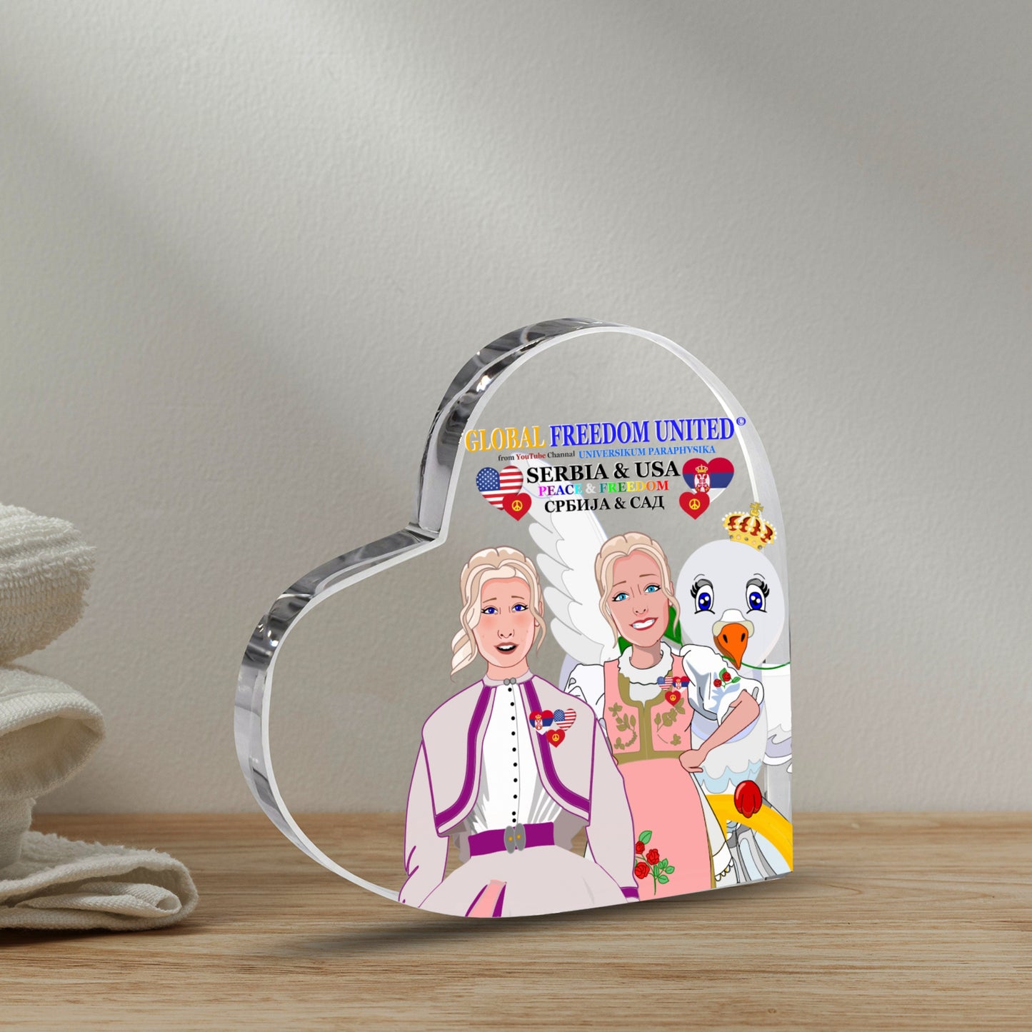 Acryl Heart  GLOBAL FREEDOM UNITED© Women Serbia & USA