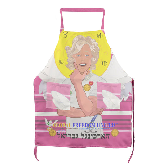 Apron GLOBAL FREEDOM UNITED© Archangel Gabriel Hebrew Pink2