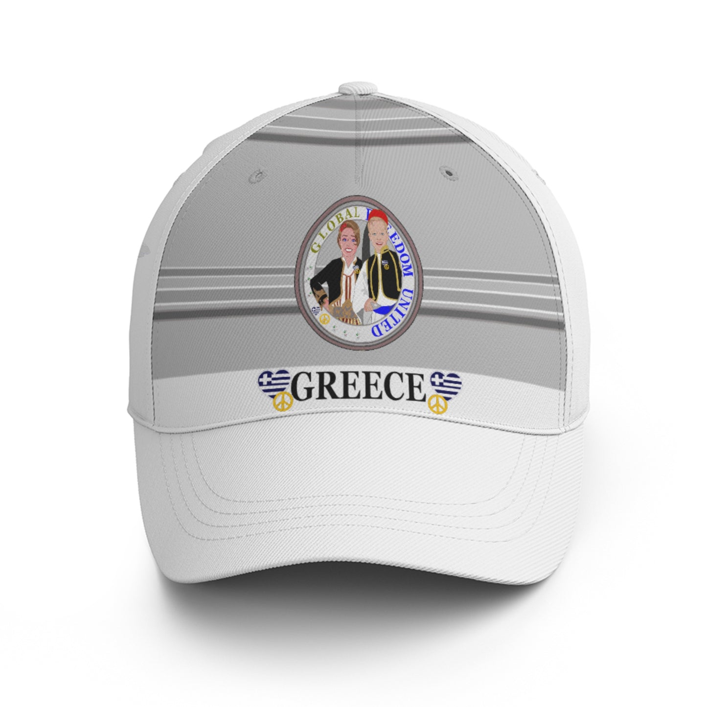 Basketball Cap GLOBAL FREEDOM UNITED© Couple Greece Grey