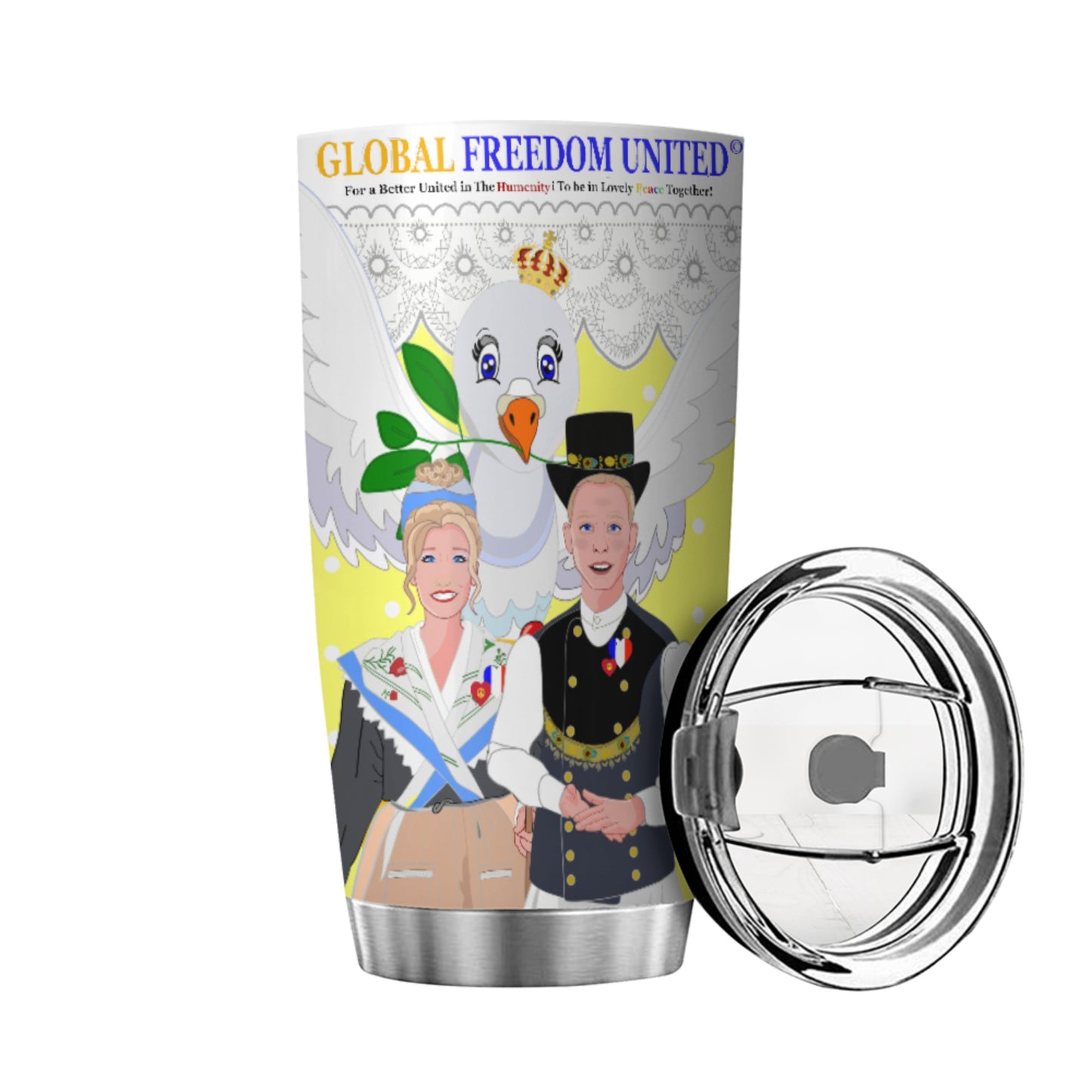 Tumbler GLOBAL FREEDOM UNITED© Couple French Yellow