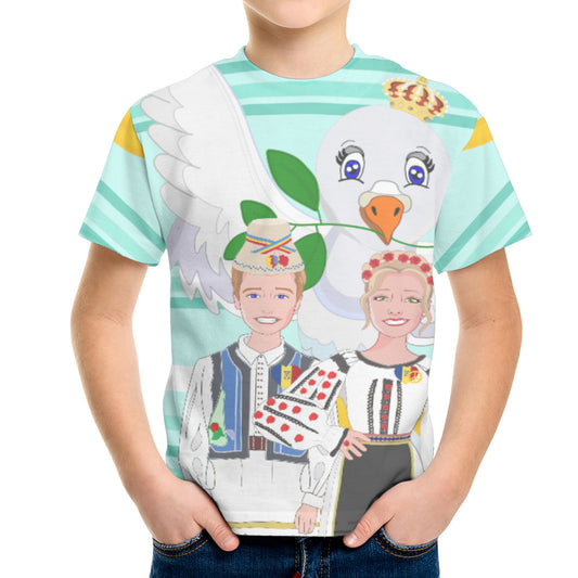 Kid´s T-shirt GLOBAL FREEDOM UNITED© Couple Romania Light Green