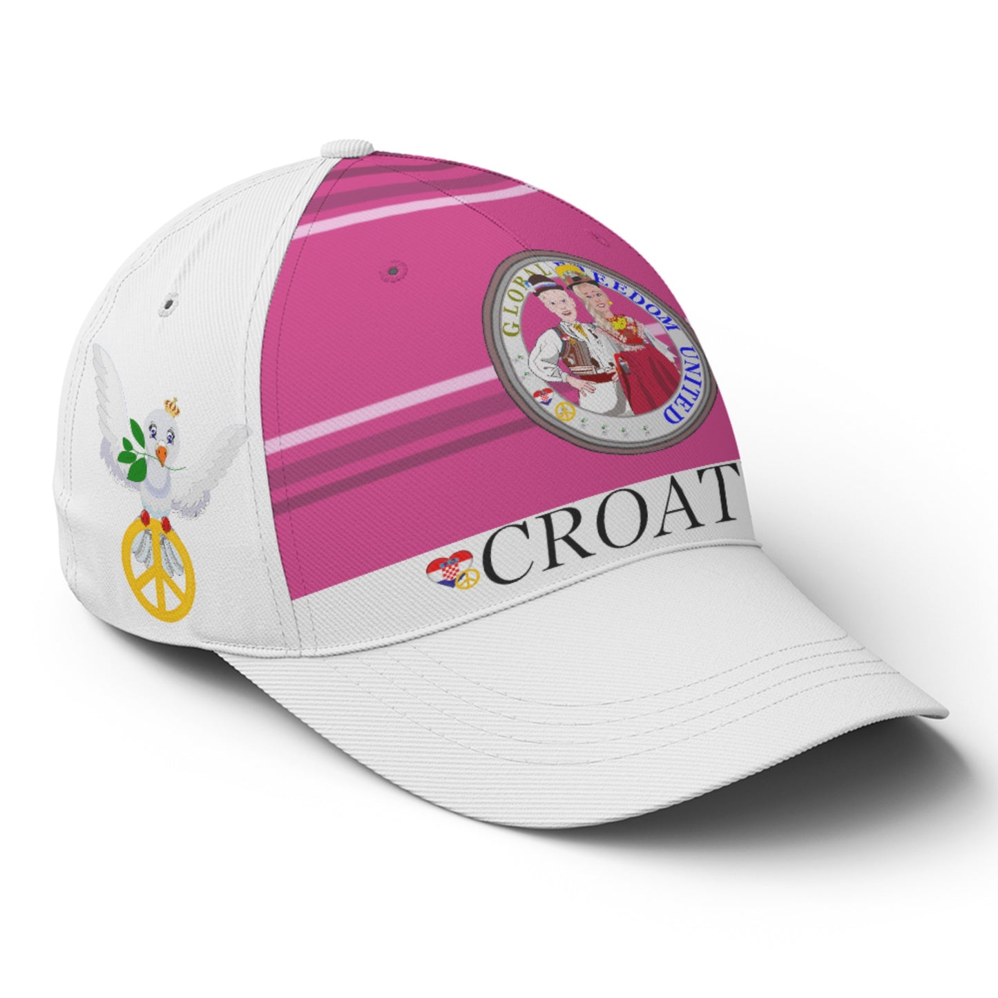 Basketball Cap GLOBAL FREEDOM UNITED© Couple Croatia Pink2