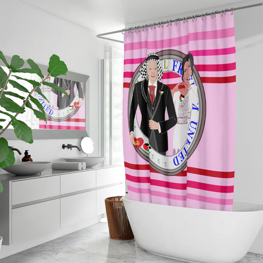 GLOBAL FREEDOM UNITED© Couple Palestina Pink1 - Quick-drying Shower Curtain