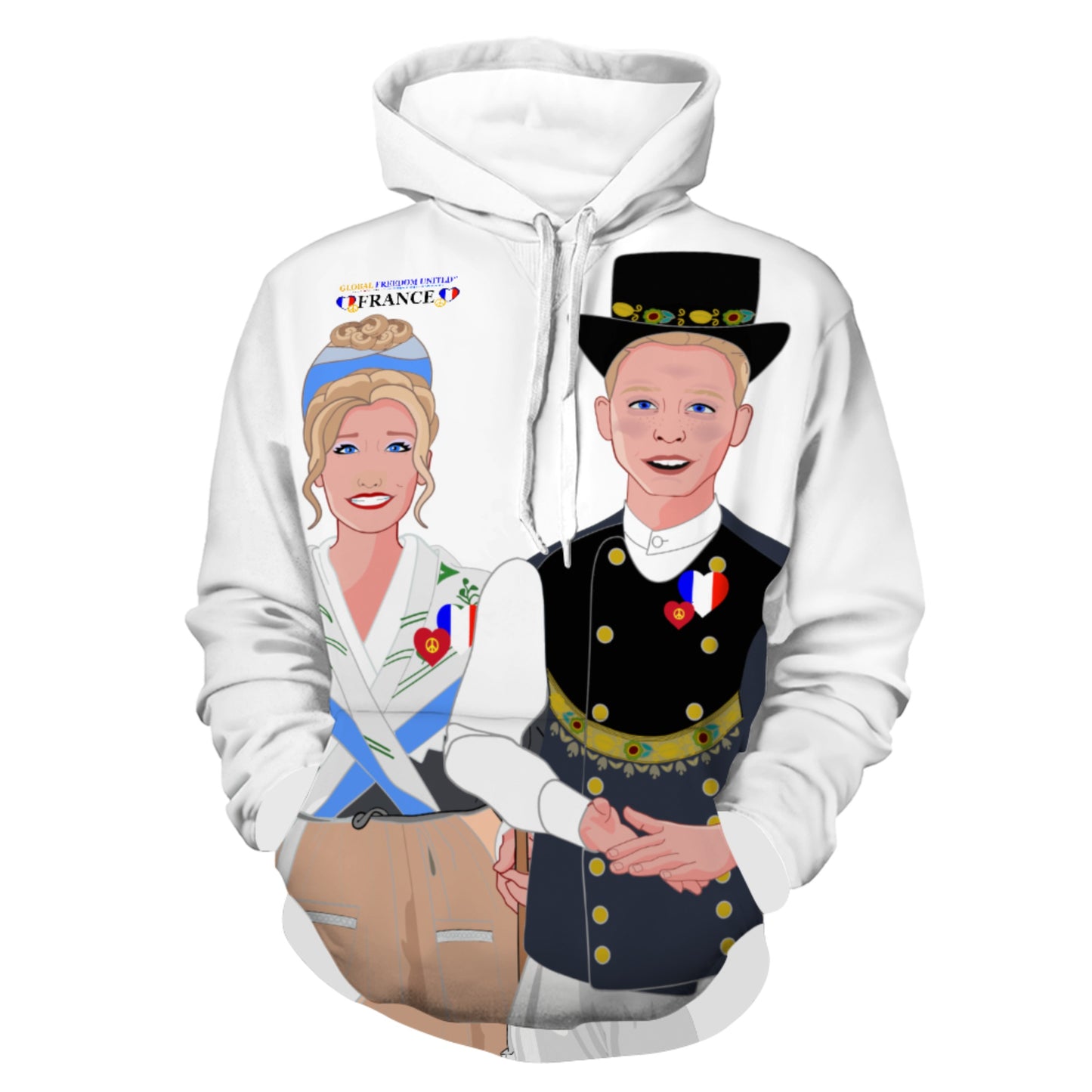 Hoodie GLOBAL FREEDOM UNITED© Couple France Tradition