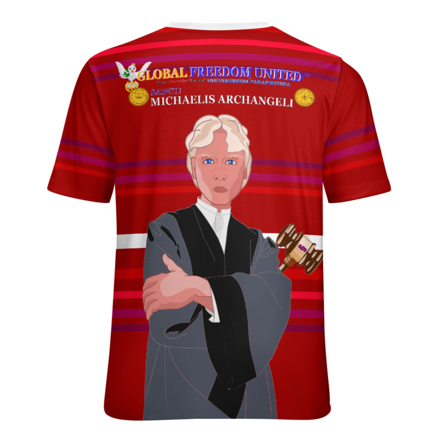 Women´s T-shirt  Global Freedom United© Archangel Michael In Latin V5 Red