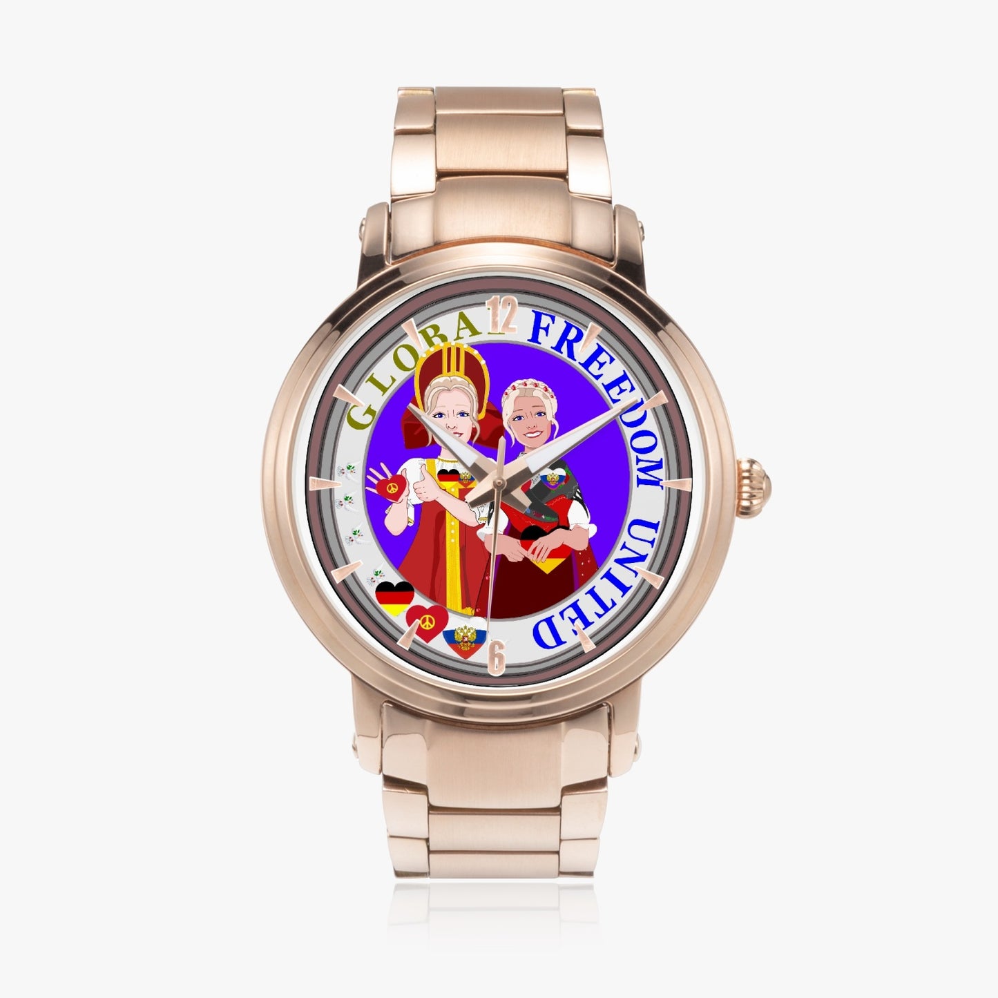 New Steel Strap Automatic Watch (With Indicators) GLOBAL FREEDOM UNITED© RUSSIA & GERMANY