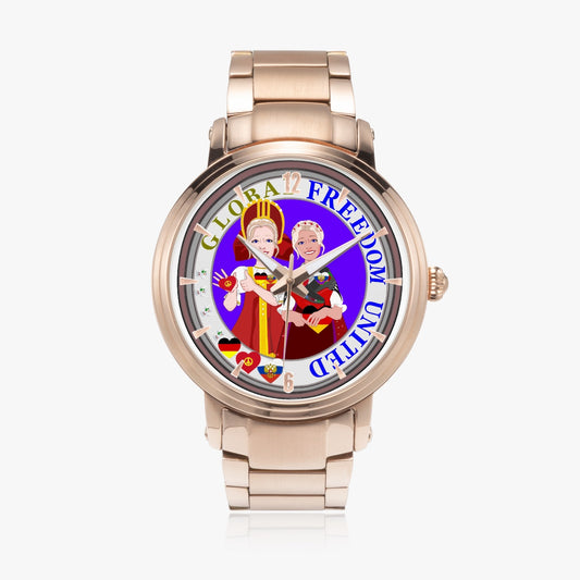 New Steel Strap Automatic Watch (With Indicators) GLOBAL FREEDOM UNITED© RUSSIA & GERMANY