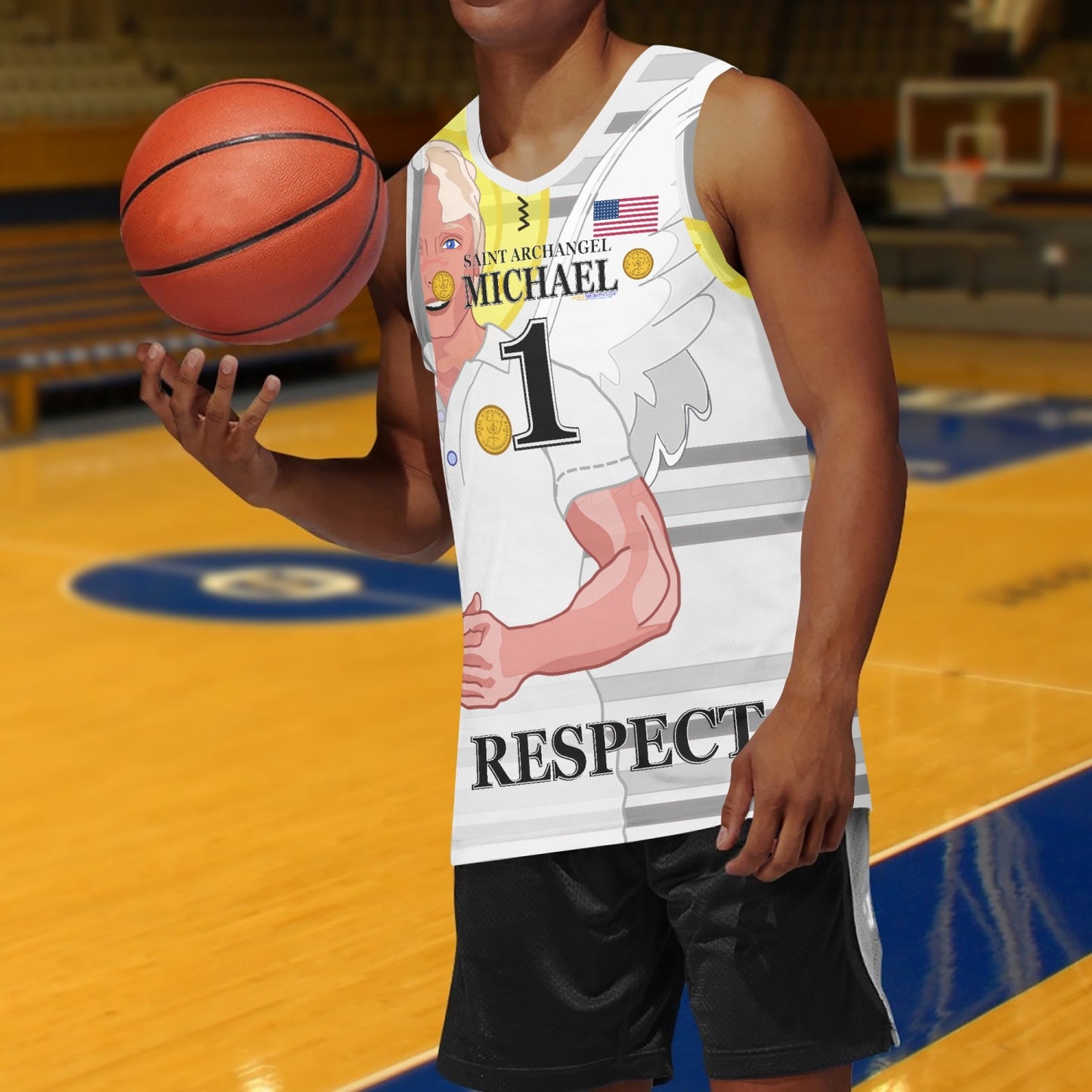Basketball Jersey GLOBAL FREEDOM UNITED ARCHANGEL MICHAEL USA 1
