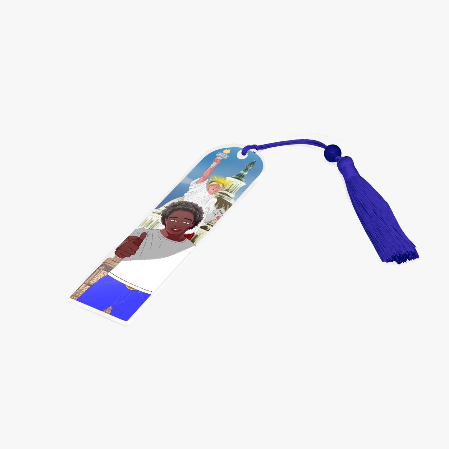 Acrylic Bookmark - Semicircle  GLOBAL FREEDOM UNITED© USA BOY V1