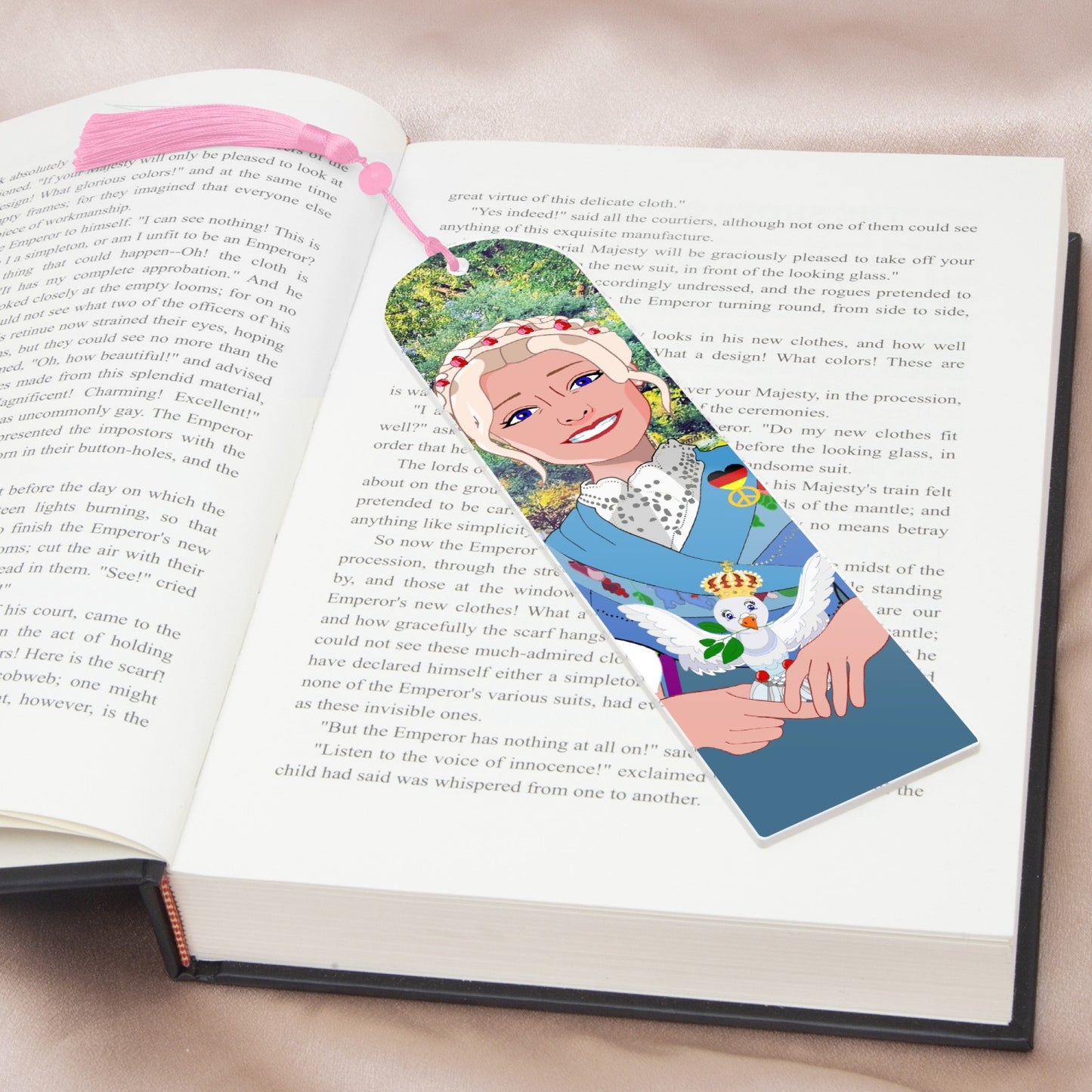 Acrylic Bookmark - Semicircle GLOBAL FREEDOM UNITED© German Girl Light Blue