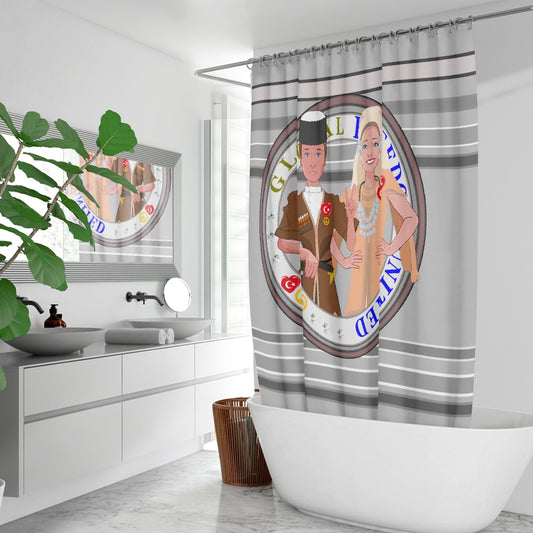 GLOBAL FREEDOM UNITED© Couple Turkey Grey - Quick-drying Shower Curtain