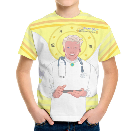Kid´s T-shirt GLOBAL FREEDOM UNITED© Archangel Rafael German Yellow