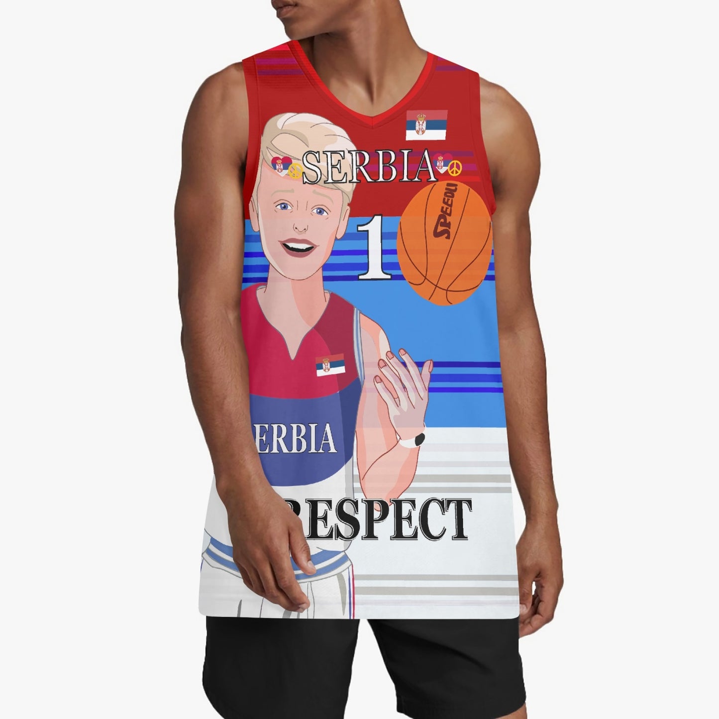 Basketball Jersey GLOBAL FREEDOM UNITED COUPLE EDITION SERBIA MEN V1 1