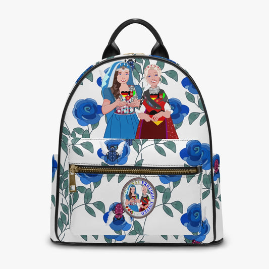 GLOBAL FREEDOM UNITED© Women Afghanistan & Germany Blue Roses - All Over Printed PU Backpack