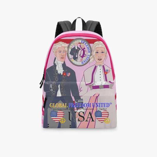 GLOBAL FREEDOM UNITED© Couple USA Georg Washington Pink1 - All-over-print Canvas Backpack