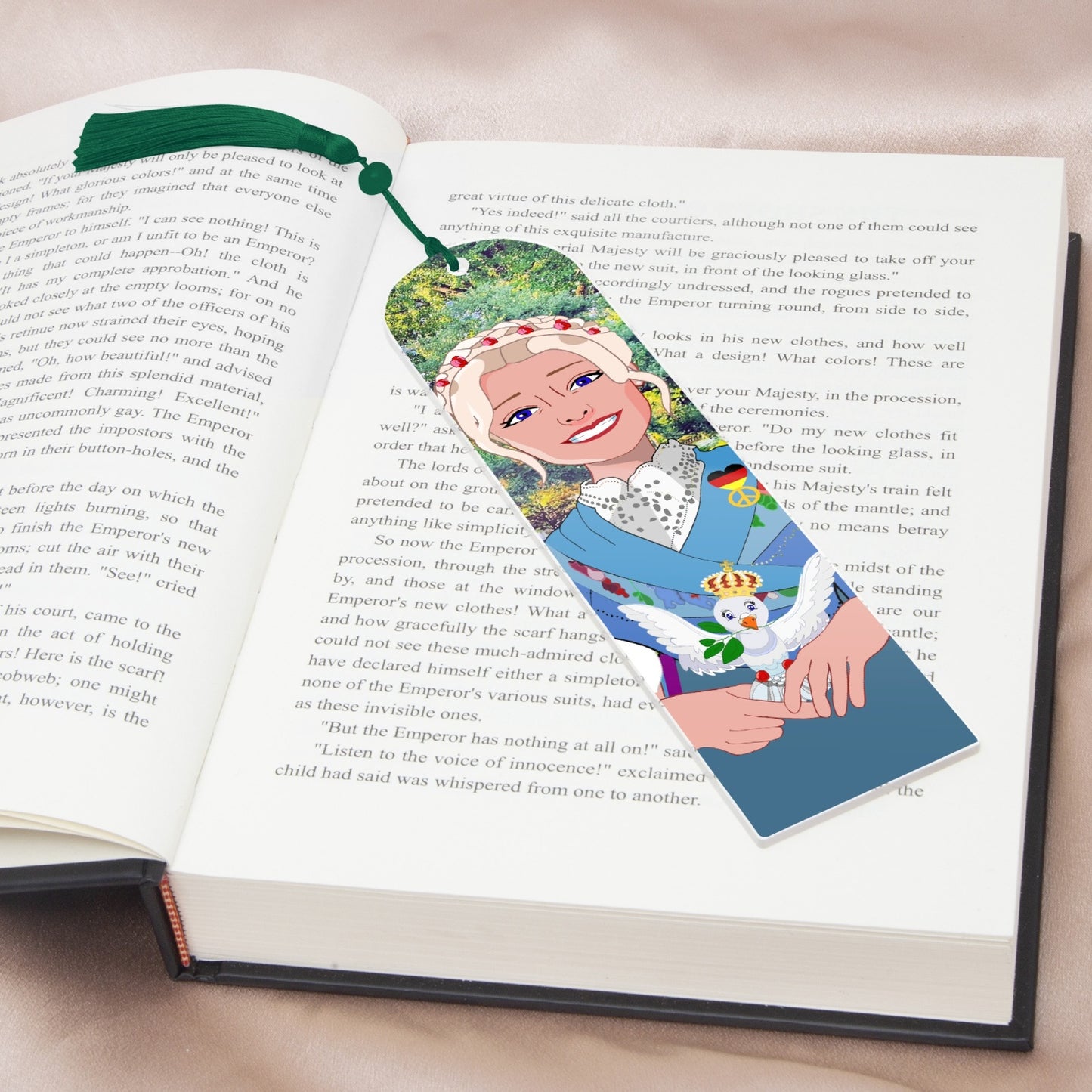 Acrylic Bookmark - Semicircle GLOBAL FREEDOM UNITED© German Girl Light Blue