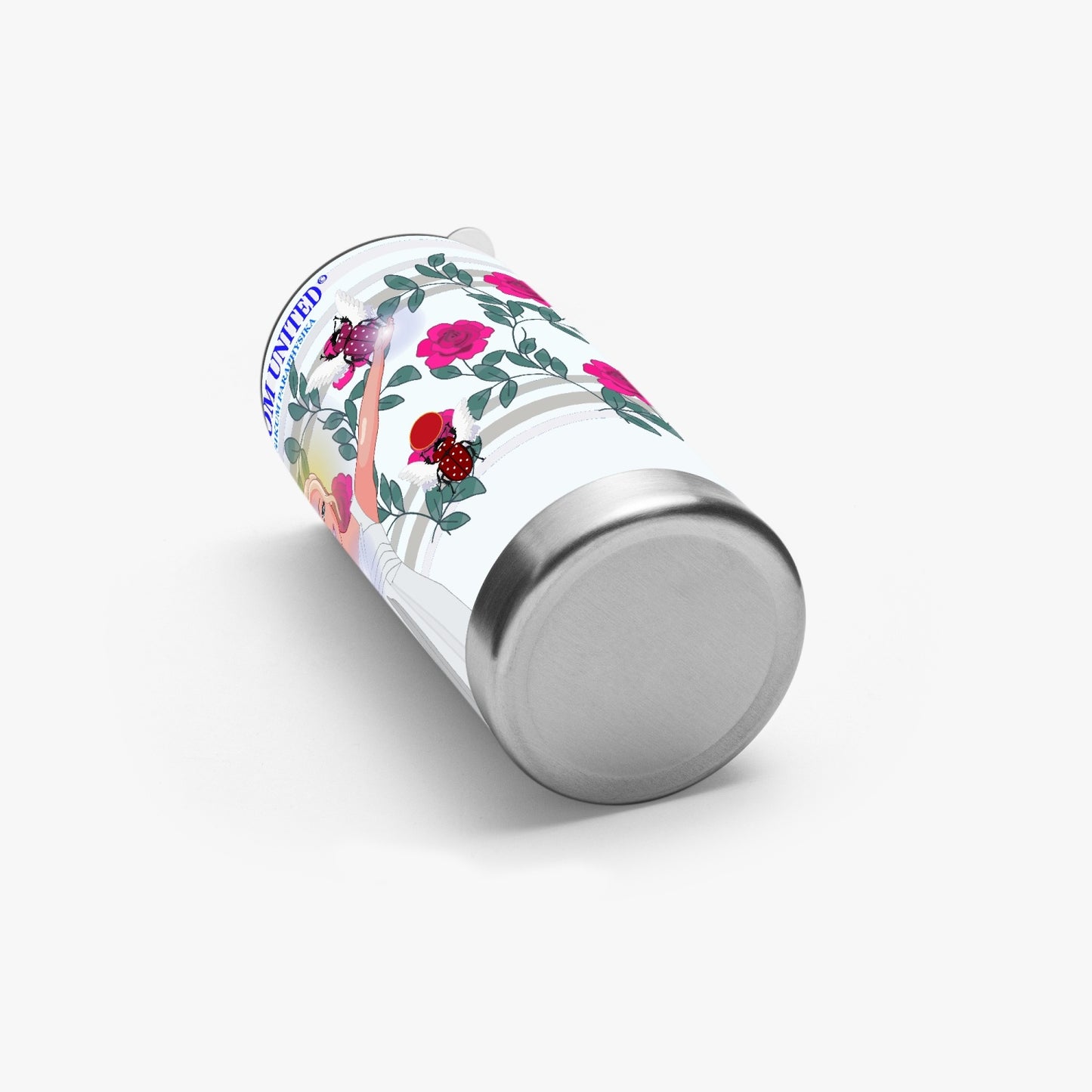 Tumbler GLOBAL FREEDOM UNITED© UNIVERSIKUM PARAPHYSIKA SPIRITUEL Pink ROSES with Skarabeus Beetle