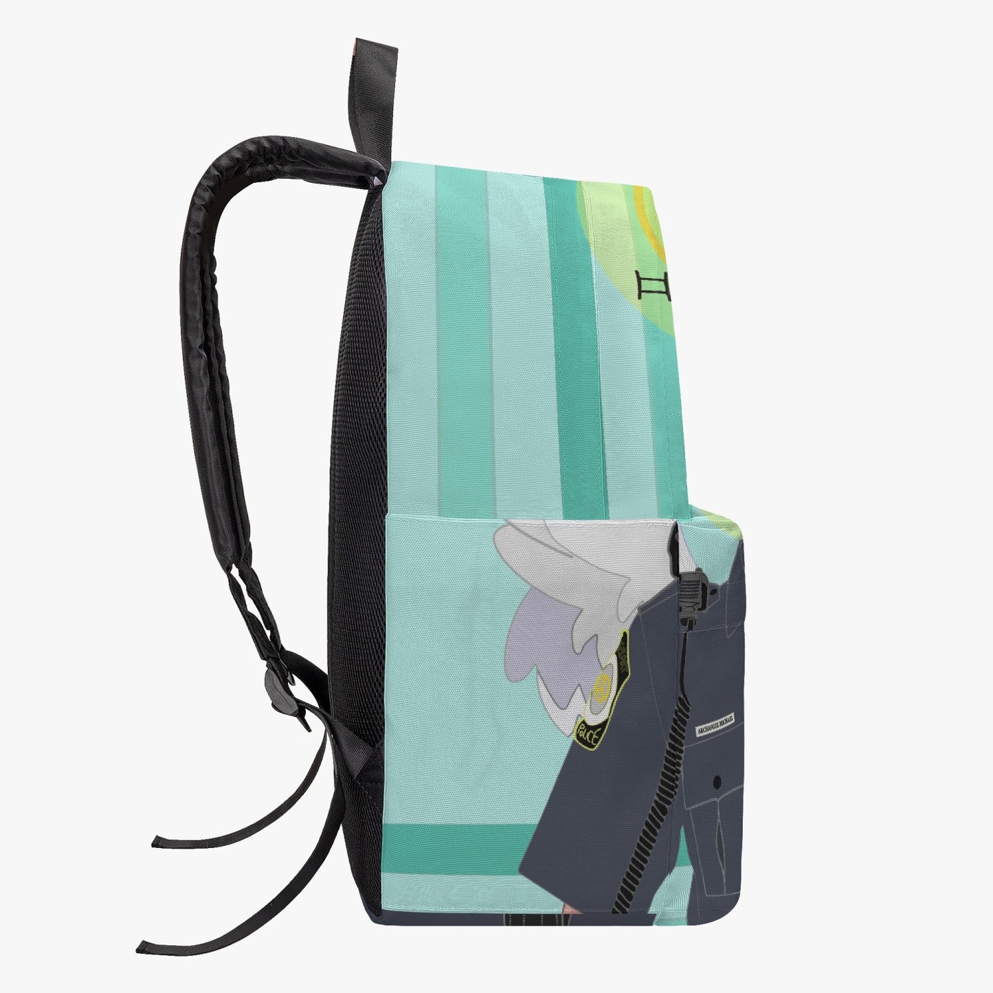 All-over-print Canvas Backpack GLOBAL FREEDOM UNITED© Archangel Michael Policemen Light Green