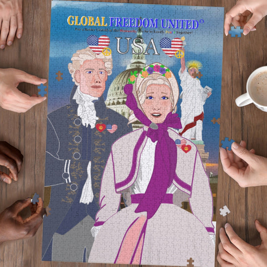 Puzzle GLOBAL FREEDOM UNITED©  Couple USA Tradition