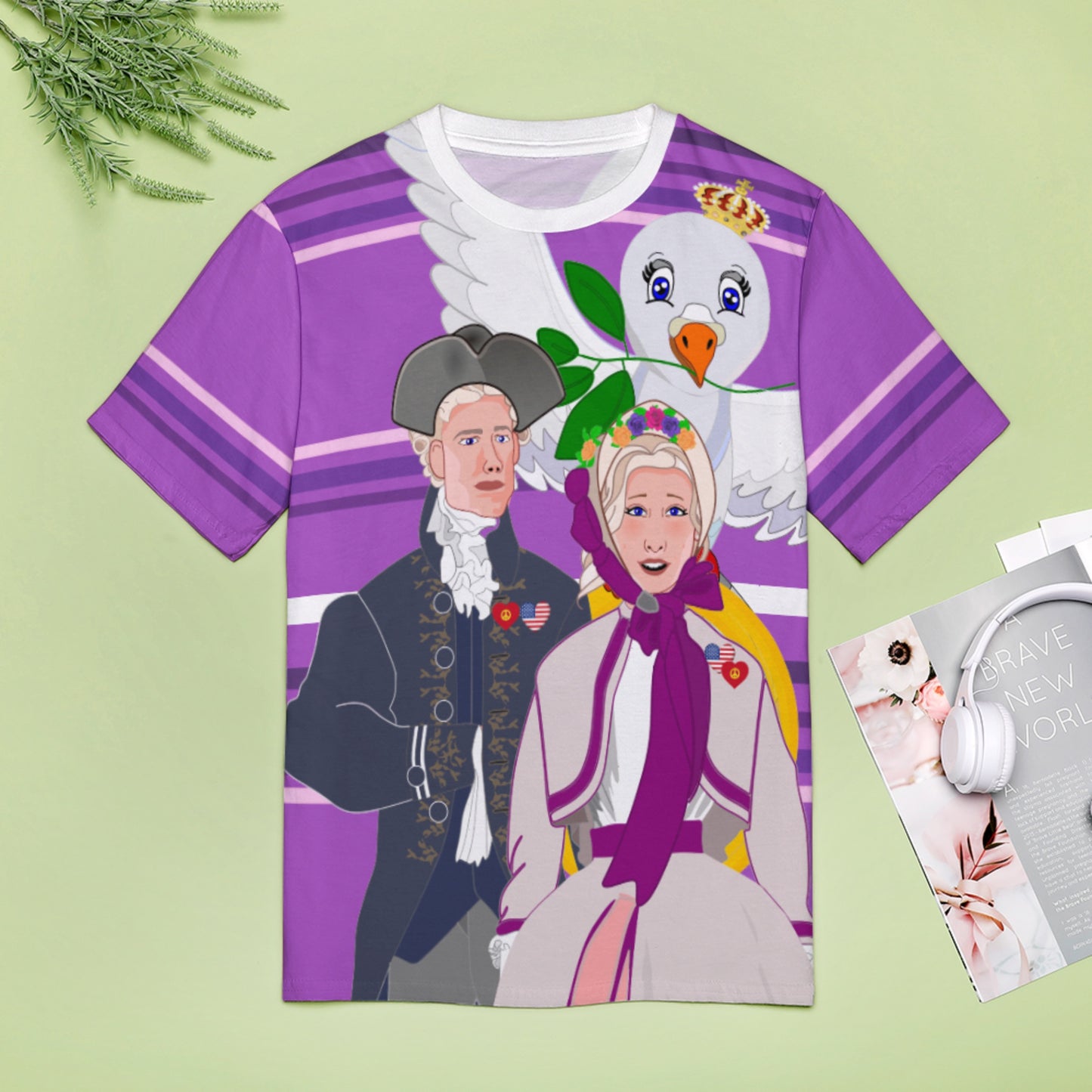 Women´s T-shirt GLOBAL FREEDOM UNITED© Couple USA V3 Lilac