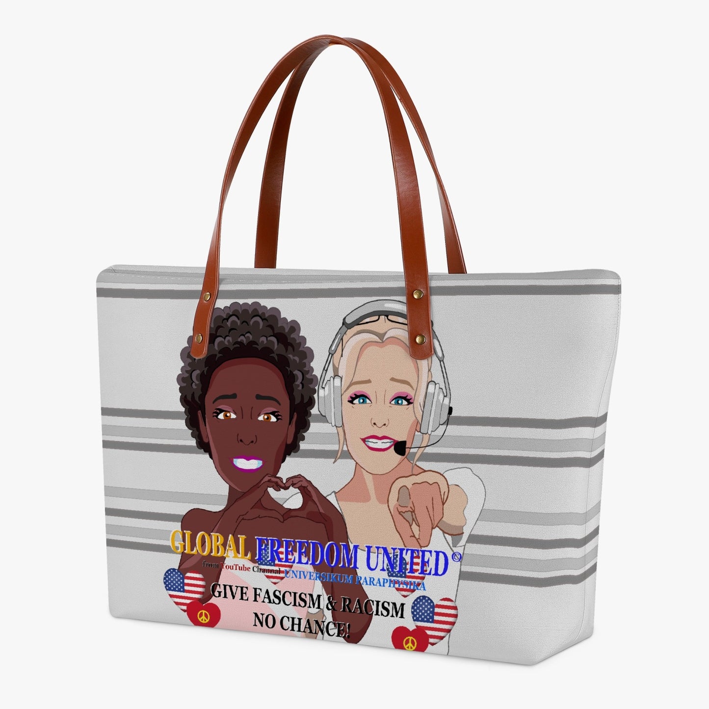 GLOBAL FREEDOM UNITED© Women Anti Fascism & Racism USA Classic Diving Cloth Tote Bag