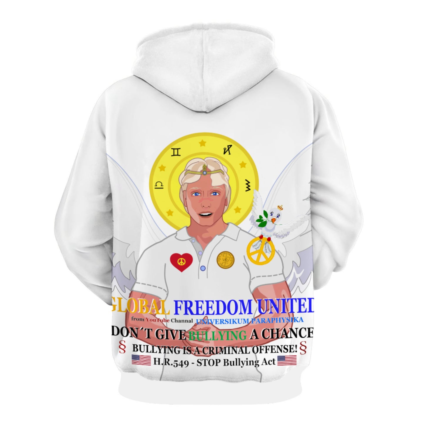 Hoody GLOBAL FREEDOM UNITED© Bullying Men USA Wight