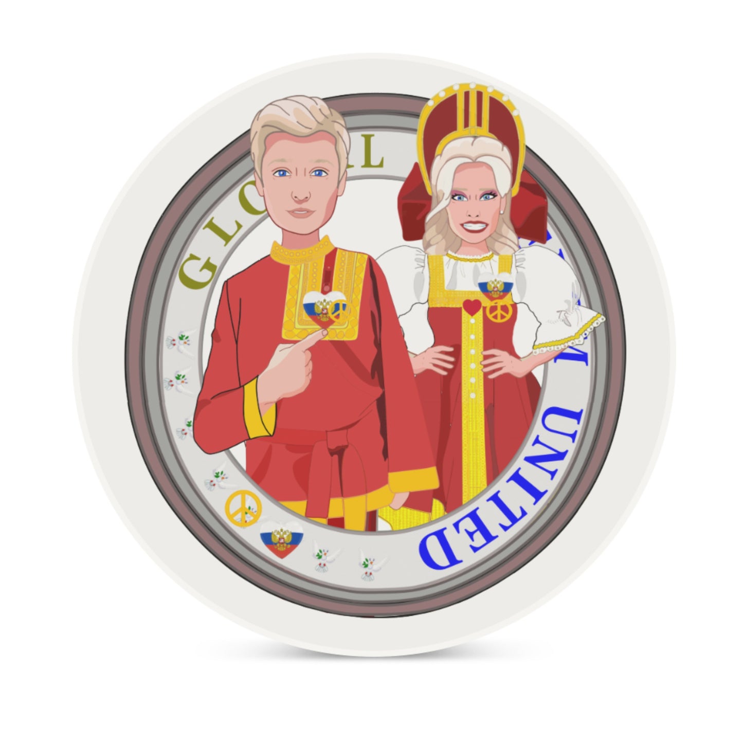 Ceramic Coasters GLOBAL FREEDOM UNITED© Couple Russia