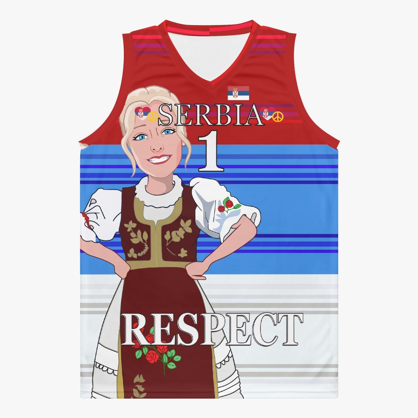 Basketball Jersey GLOBAL FREEDOM UNITED COUPLE EDITION SERBIA V1 1