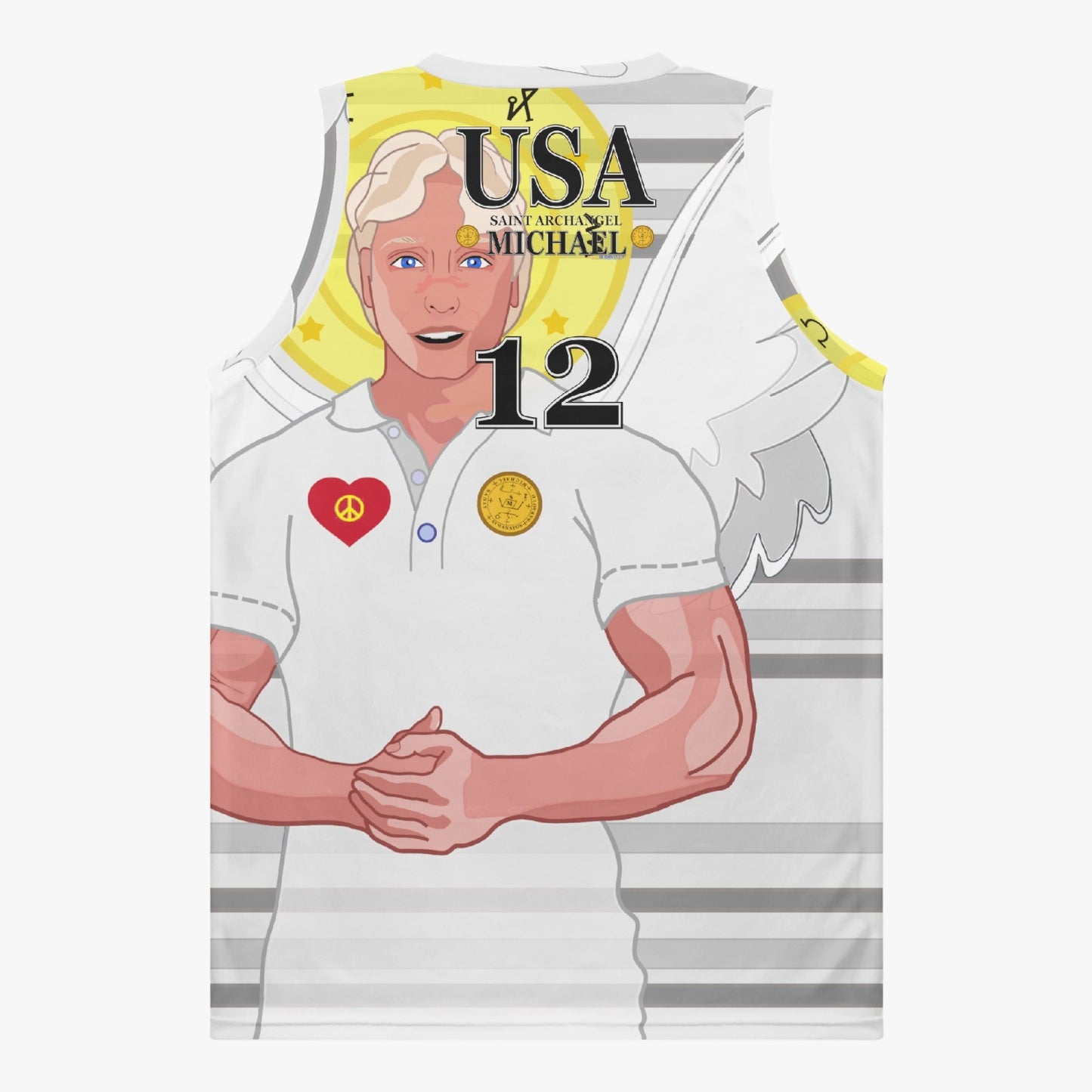 Basketball Jersey GLOBAL FREEDOM UNITED ARCHANGEL MICHAEL USA 12