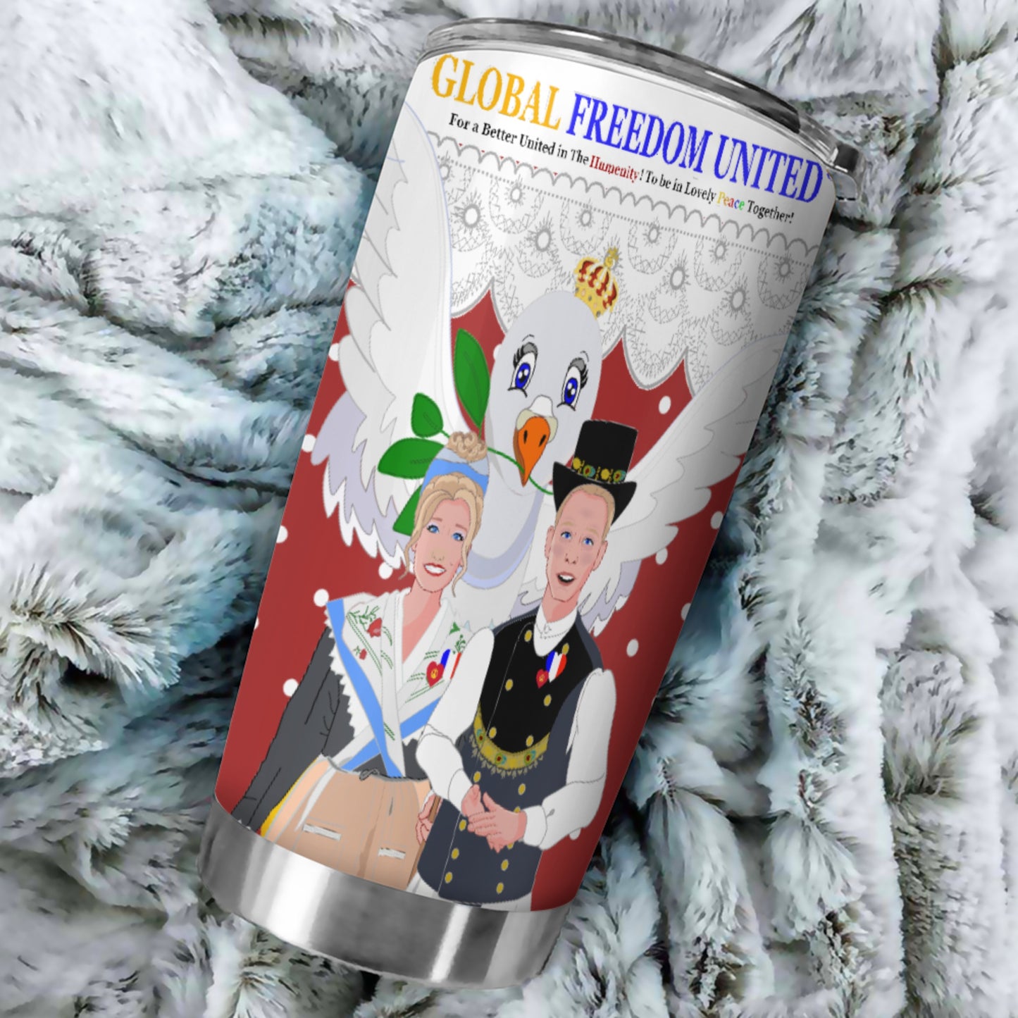 Tumbler GLOBAL FREEDOM UNITED© Couple French Red