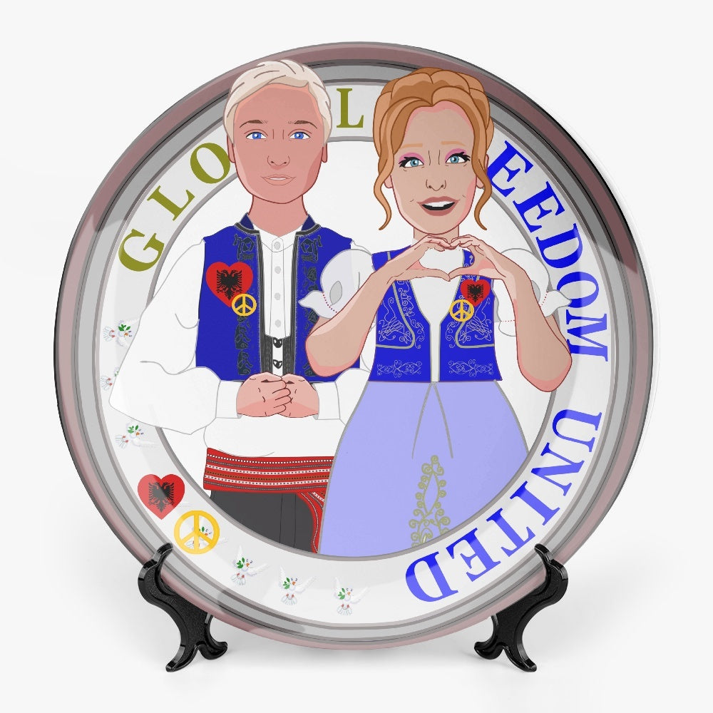 GLOBAL FREEDOM UNITED© Couple Albania Ceramic Decorative Plates