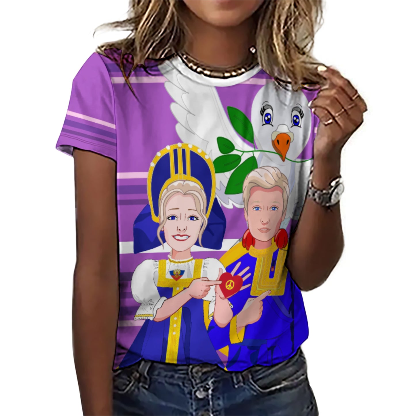 Women´s T-shirt GLOBAL FREEDOM UNITED© Couple Russia Lilac