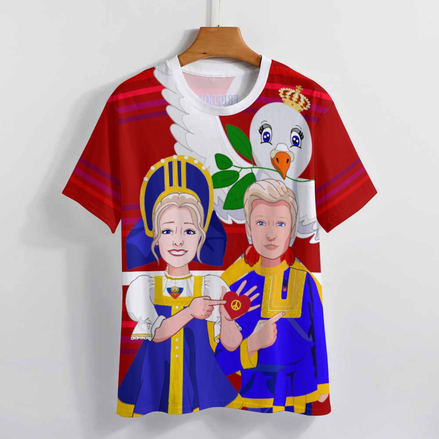 Women´s T-shirt GLOBAL FREEDOM UNITED© Couple Russia Red