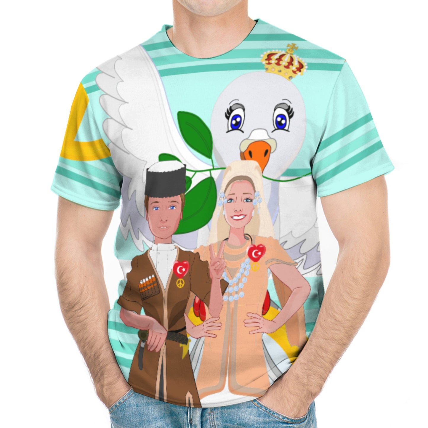 Men´s T-shirt GLOBAL FREEDOM UNITED© Couple Turkey Light Green