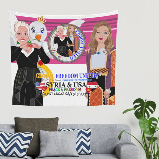 Tapestry GLOBAL FREEDOM UNITED© Women Syria & USA Pink2