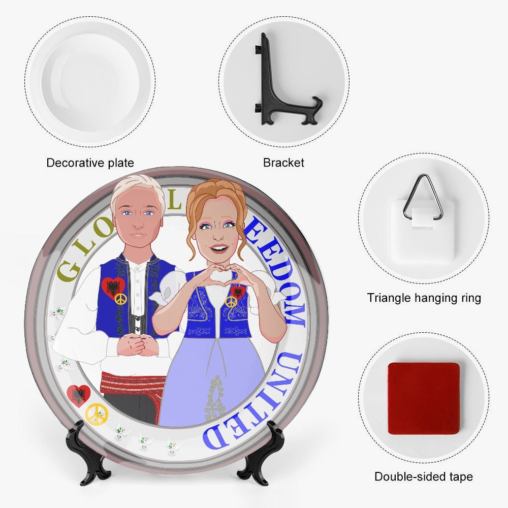 GLOBAL FREEDOM UNITED© Couple Albania Ceramic Decorative Plates