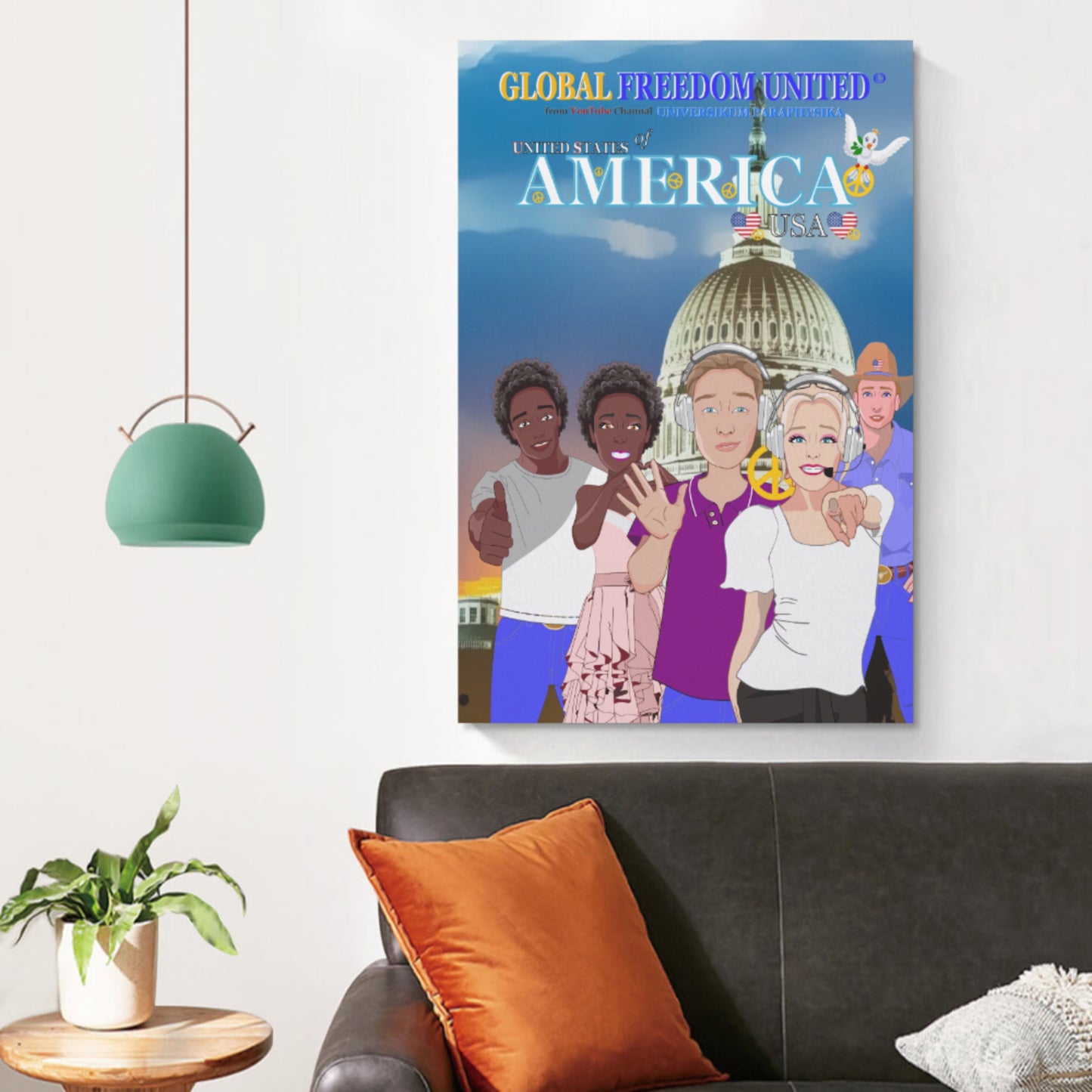 Poster GLOBAL FREEDOM UNITED© United States Of America