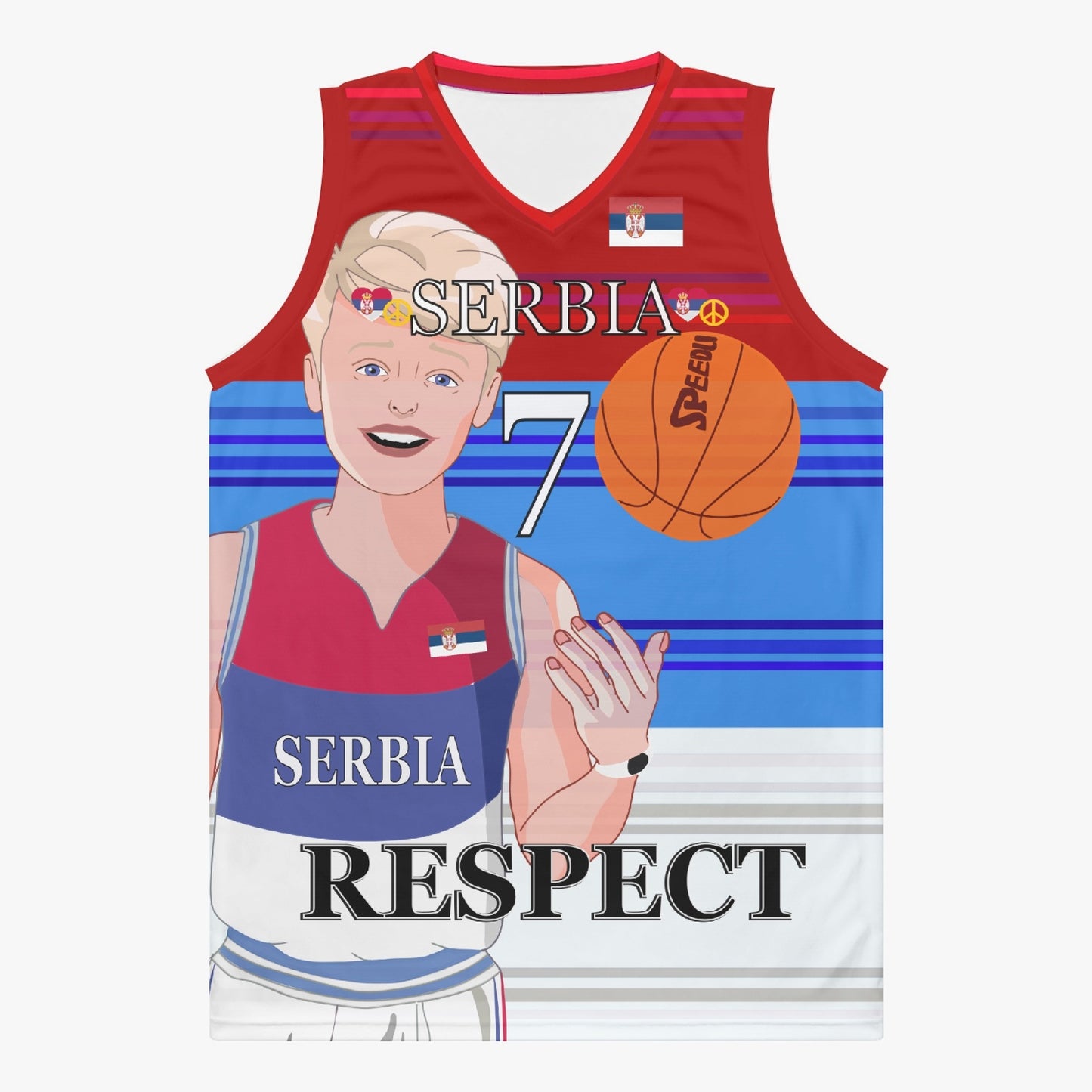 Basketball Jersey GLOBAL FREEDOM UNITED COUPLE EDITION SERBIA MEN V1 7