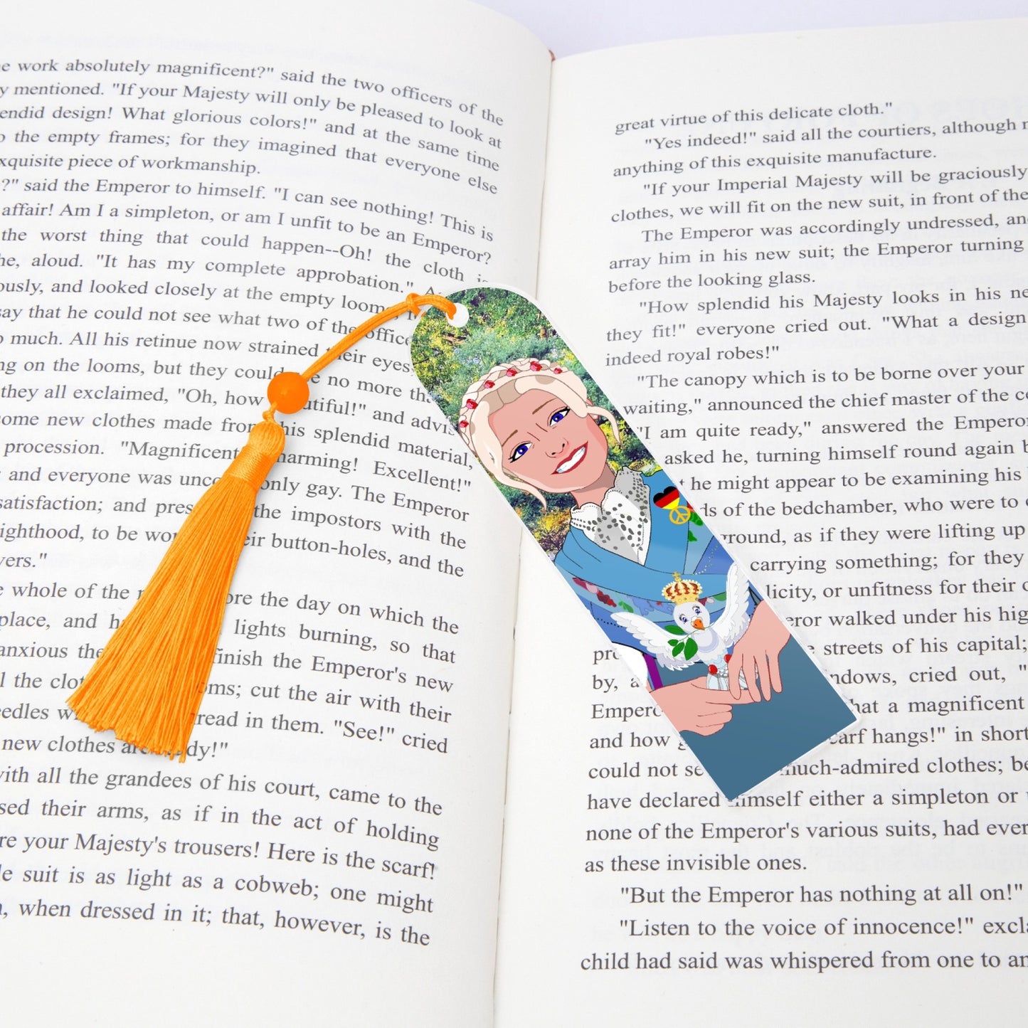 Acrylic Bookmark - Semicircle GLOBAL FREEDOM UNITED© German Girl Light Blue
