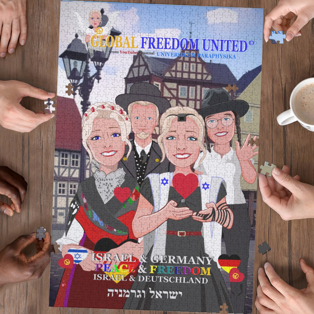 Paper Puzzle Global Freedom United Peace For Germany & Israel Old Peace