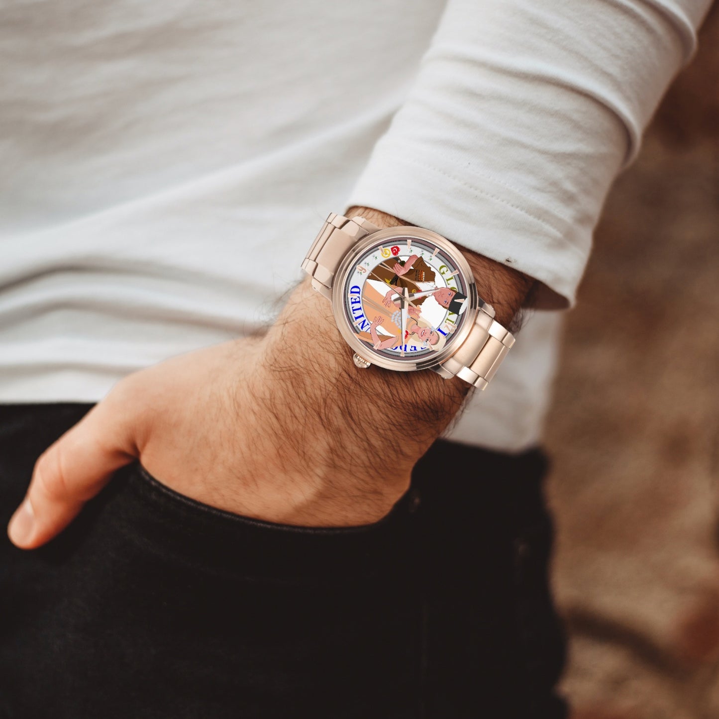 GLOBAL FREEDOM UNITED© Couple Turkey New Steel Strap Automatic Watch (With Indicators)