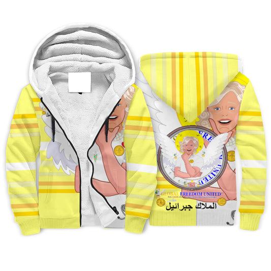 Plush Hoodie GLOBAL FREEDOM UNITED© Archangel Gabriel Arabic Yellow
