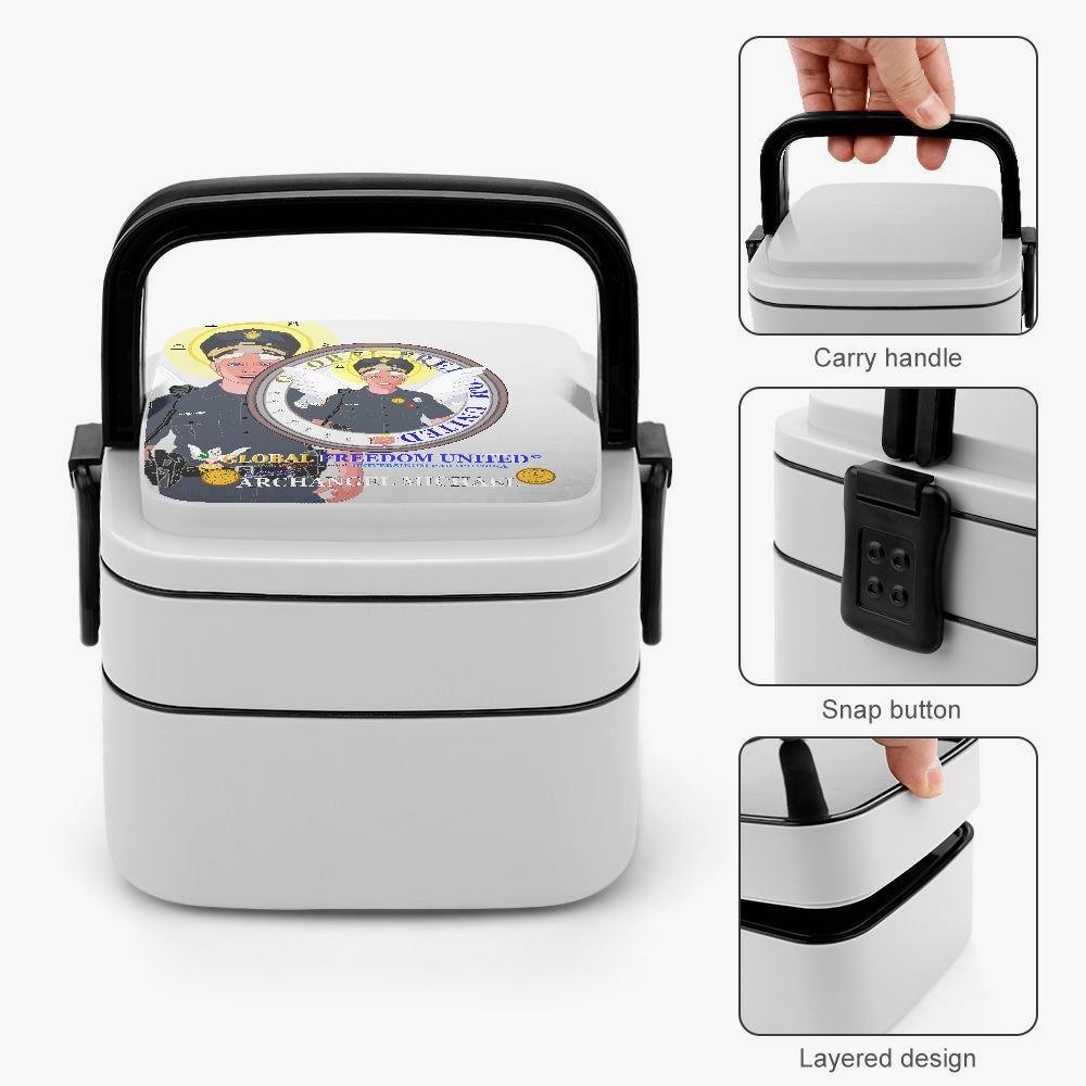 Double-layer Lunch Box GLOBAL FREEDOM UNITED© Archangel Michael Policemen