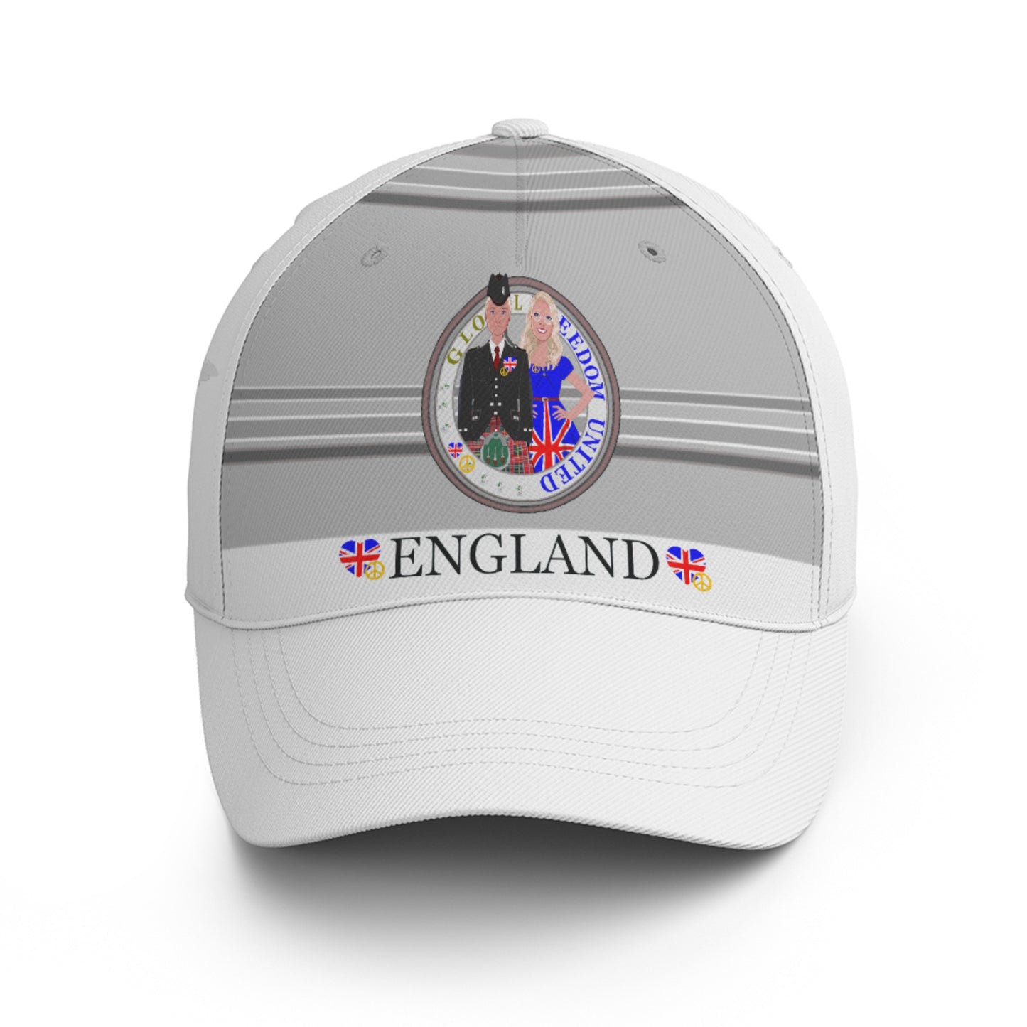 Basketball Cap GLOBAL FREEDOM UNITED© Couple England Grey