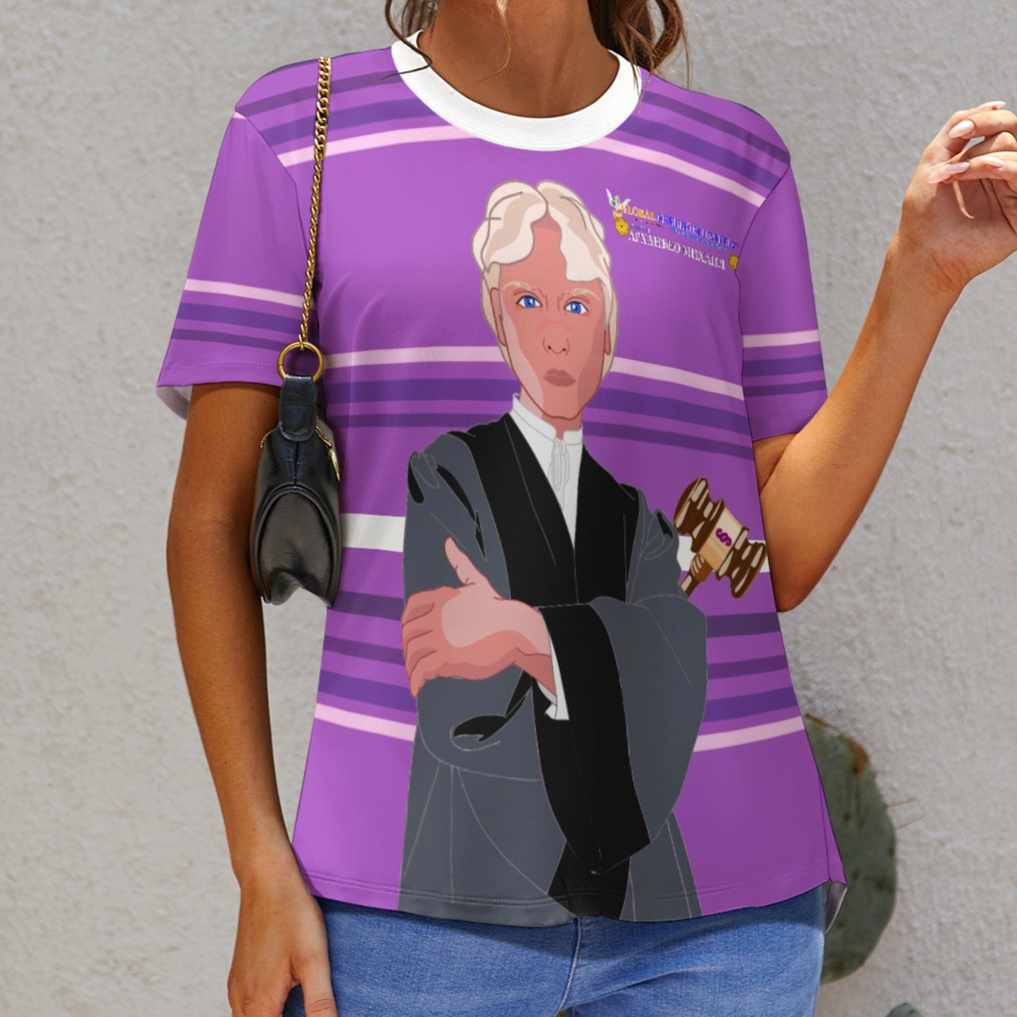 Women´s T-shirt  GLOBAL FREEDOM UNITED© Archangel Michael Serbia V5 Lilac