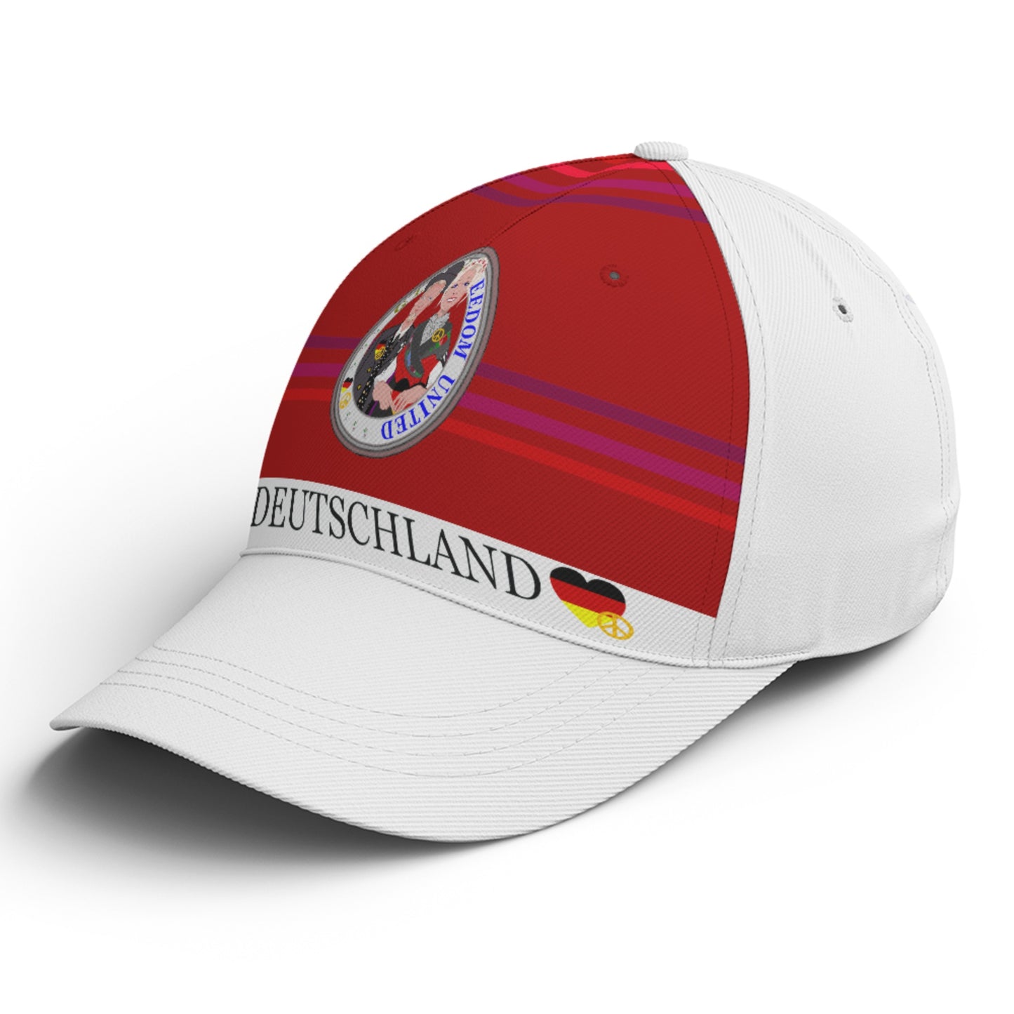 Basketball Cap GLOBAL FREEDOM UNITED© Couple Germany Red