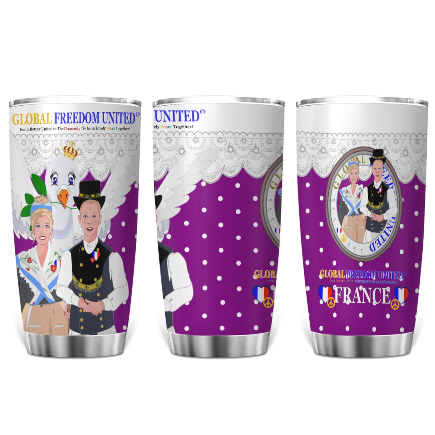 Tumbler GLOBAL FREEDOM UNITED© Couple French Lilac1
