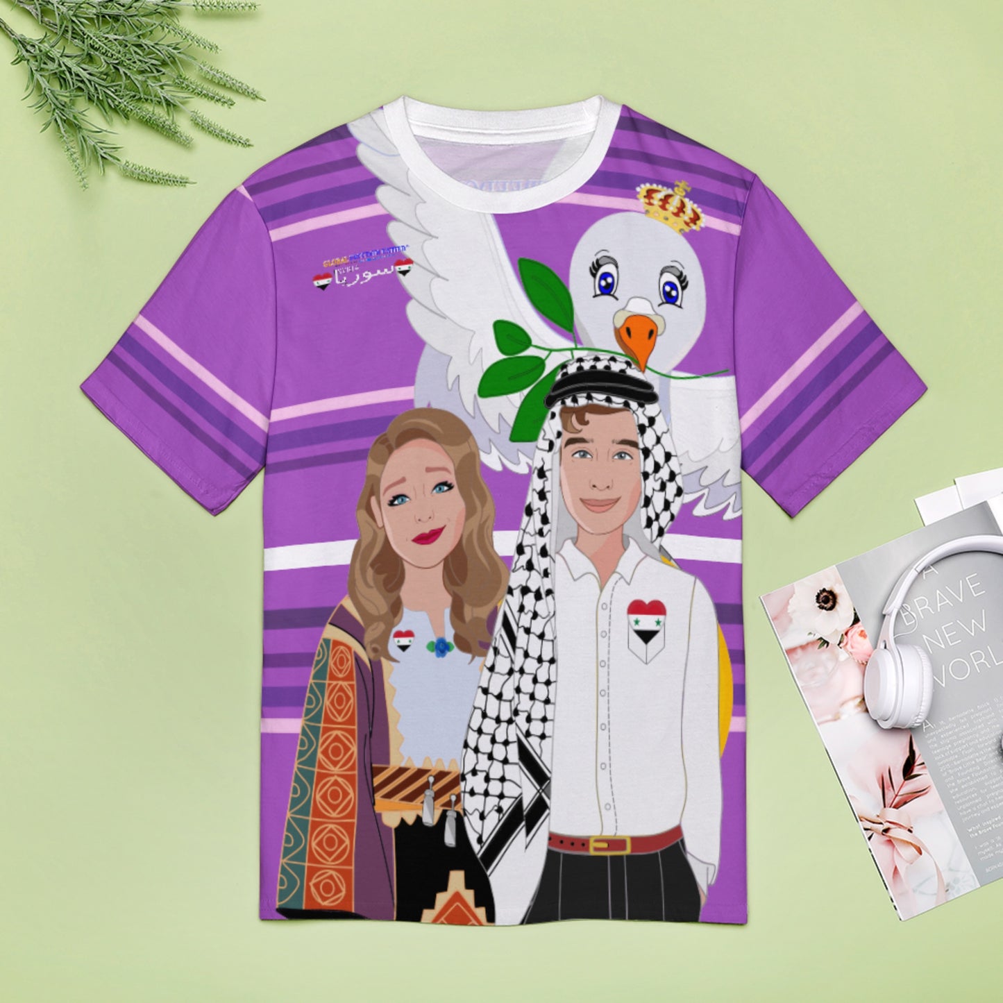 Women´s T-shirt  GLOBAL FREEDOM UNITED© Couple Syria Lilac