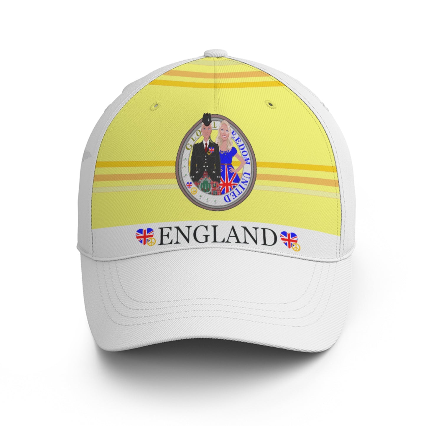 Basketball Cap GLOBAL FREEDOM UNITED© Couple England Yellow
